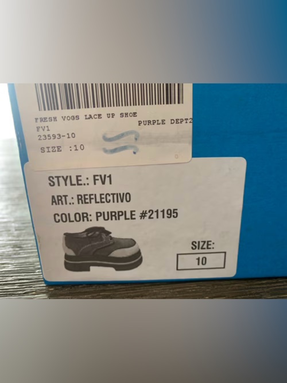 John Fluevog FV1 - HOLOGRAPHIC Lavender and Black Chunky Platform Oxfords - Picture 5 of 9